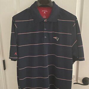 Antigua L New England Patriots Navy SS Desert Dry Polo NWT